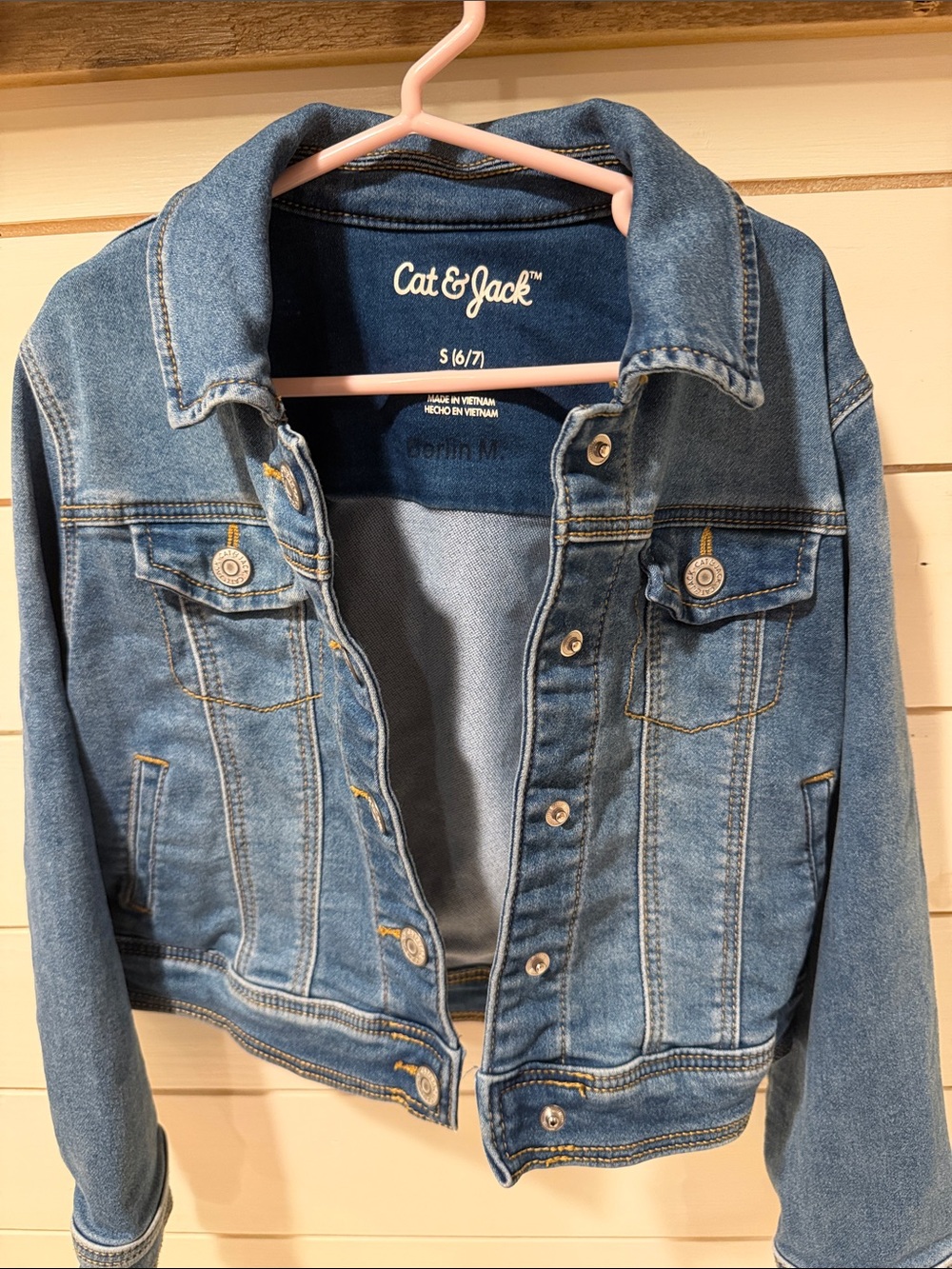 Cat & Jack Light Blue Denim Jacket with Button Front